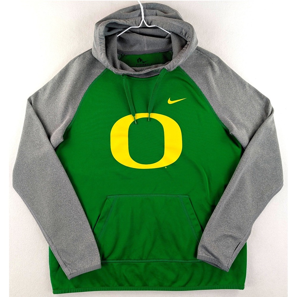 Nike Oregon Ducks Therma-FIT Hoodie Mens M Green Gray NCAA Football